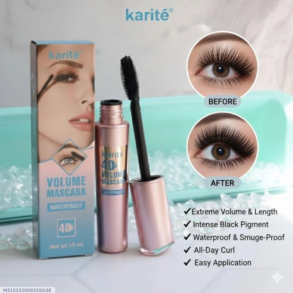 Karite Volume Waterproof Mascara 15ml Matte Finish