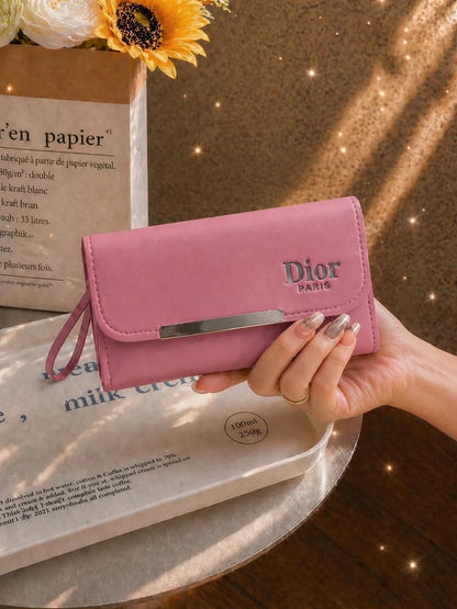Dior PU Wallet Medium 2 Pockets