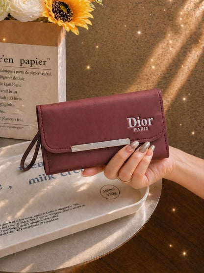 Dior PU Wallet Medium 2 Pockets
