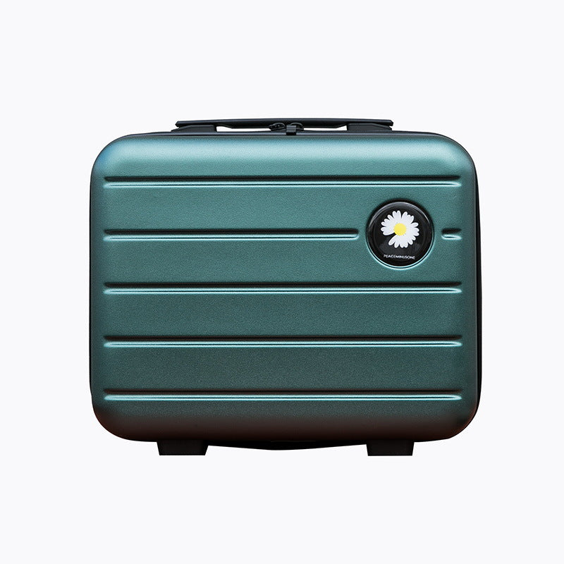 Chic Daisy Emblem Cosmetic Case: 16-Inch Travel Essential
