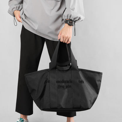 Trumpet Black Embroidered Nylon Crossbody Bag