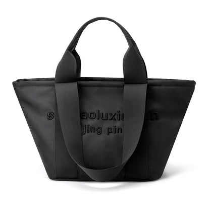 Trumpet Black Embroidered Nylon Crossbody Bag