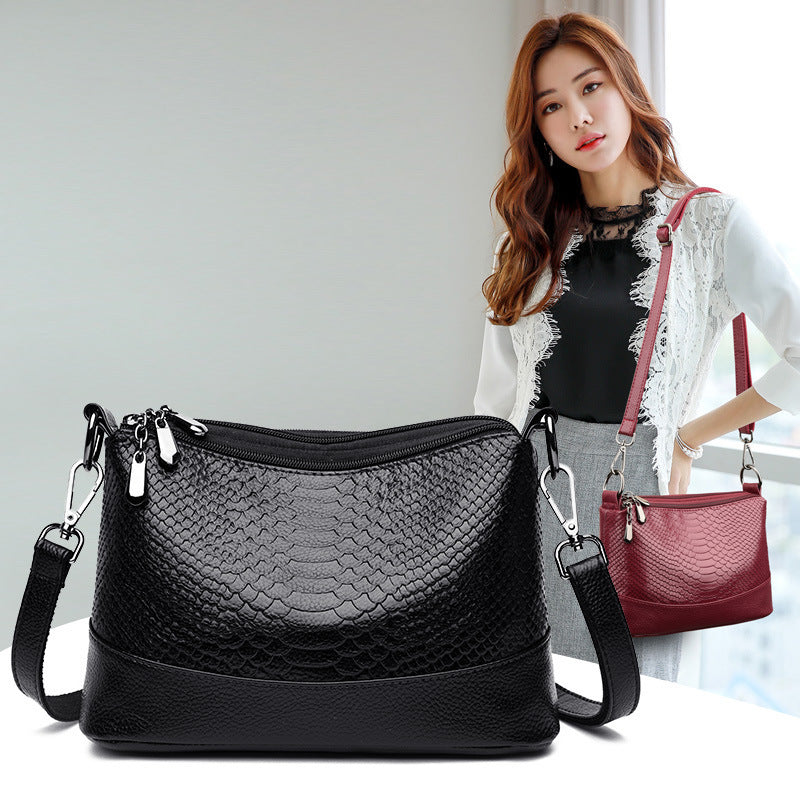 Elegant Snakeskin PU Leather Handbag