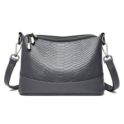 Elegant Snakeskin PU Leather Handbag