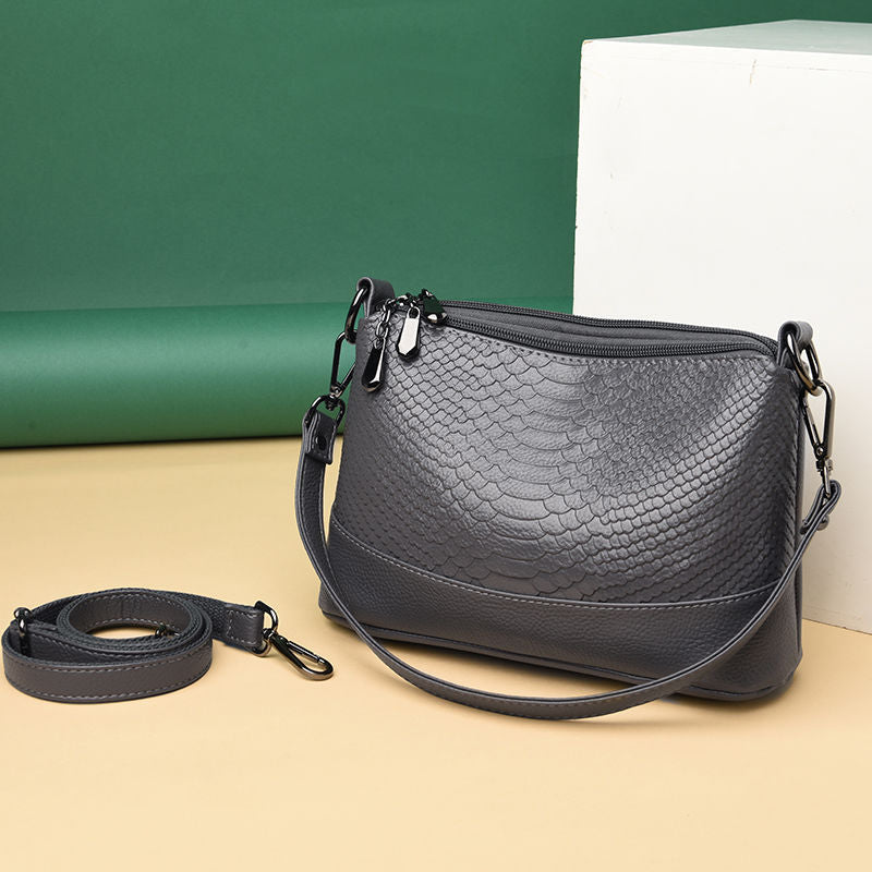 Elegant Snakeskin PU Leather Handbag