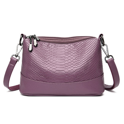 Elegant Snakeskin PU Leather Handbag