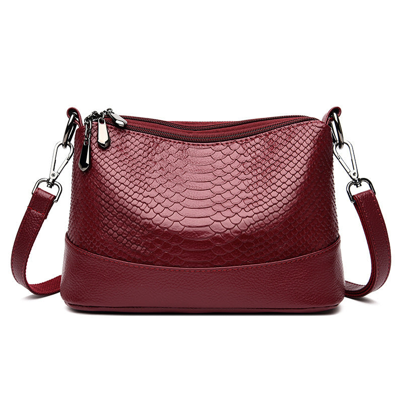 Elegant Snakeskin PU Leather Handbag