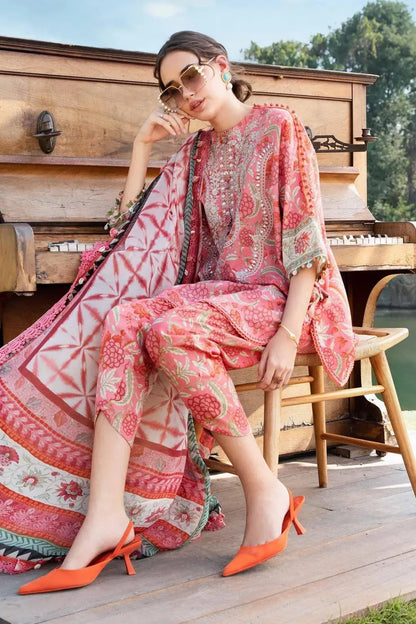 Vibrant Pink 3-Piece Digital Print Lawn Suit