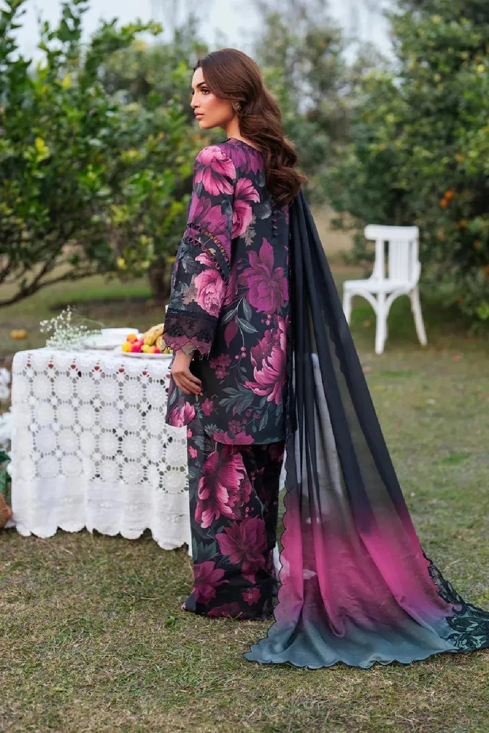 Premium Purple Digital Print Lawn Ensemble
