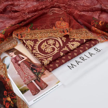 Elegant Maroon Digital Print Lawn Collection