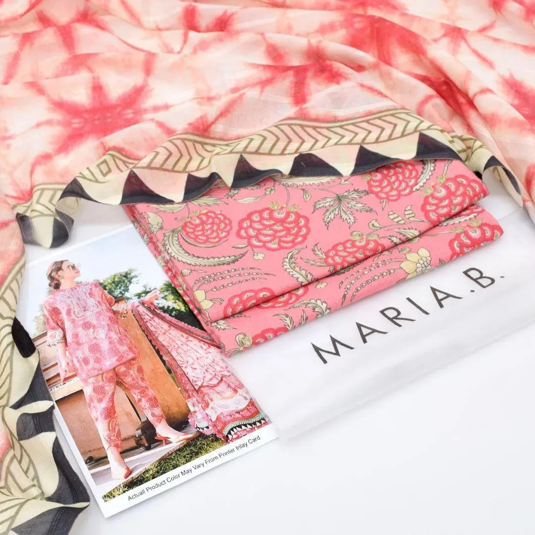 Vibrant Pink 3-Piece Digital Print Lawn Suit